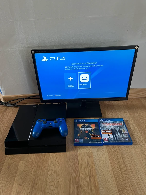 PS43 PS4 500Go Restaurée + Manette Officielle + 3 Jeux (Silencieuse) Lecteur jeux HS